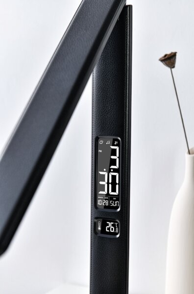 Immax 08930L - LED Lampada da tavolo dimmerabile con display KINGFISHER LED/9W/230V/12V nero