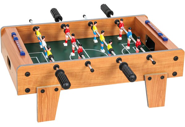 SPORTNOW Mini calciobalilla da tavolo con segnapunti e 2 palline, 50,6x50,5x18 cm, naturale | Aosom Italy