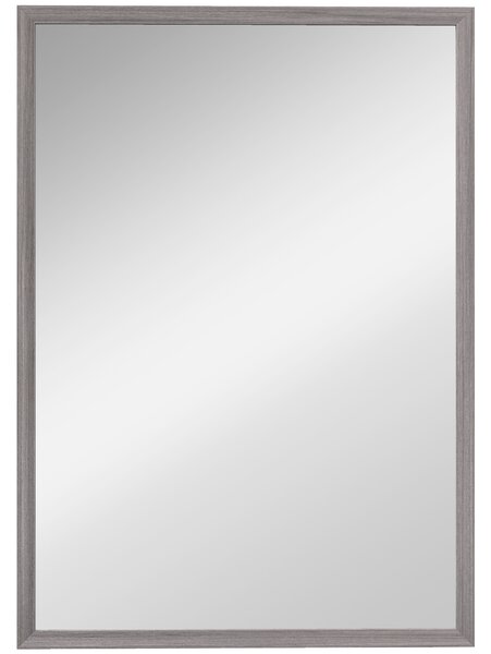 HOMCOM Specchio da parete 50x70 cm con cornice effetto legno, grigio | Aosom Italy