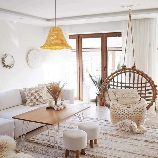 Immax 08273L - Lampadario a sospensione con filo NATURALEZA 1xE27/40W/230V diametro 45 cm rattan