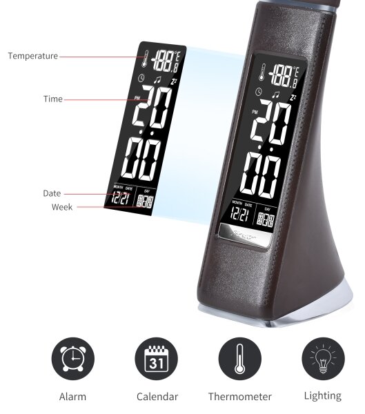 Immax 08948L - Lampada da tavolo LED dimmerabile con display LEATHER LED/7W/230V