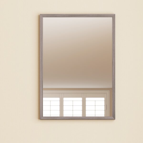 HOMCOM Specchio da parete 50x70 cm con cornice effetto legno, grigio | Aosom Italy