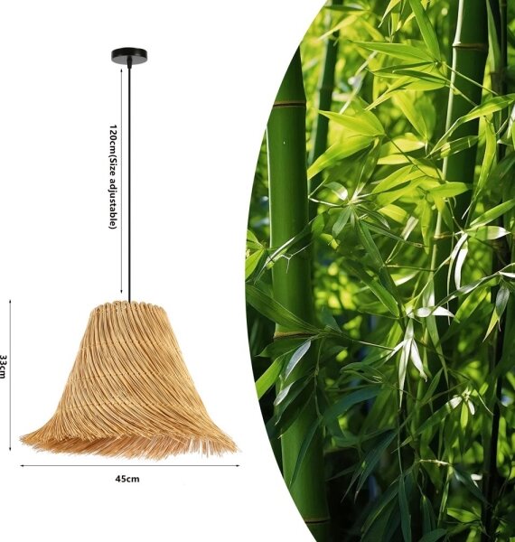 Immax 08273L - Lampadario a sospensione con filo NATURALEZA 1xE27/40W/230V diametro 45 cm rattan