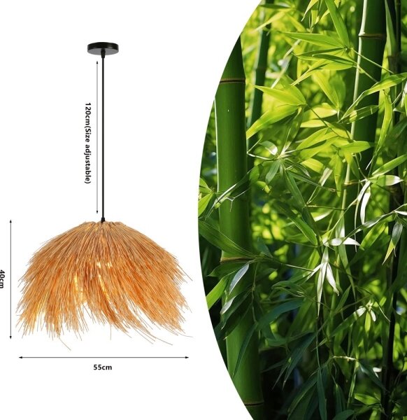 Immax 08272L - Lampadario a sospensione con filo NATURALEZA 1xE27/40W/230V diametro 55 cm rattan