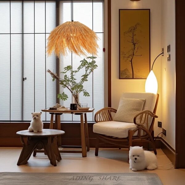 Immax 08272L - Lampadario a sospensione con filo NATURALEZA 1xE27/40W/230V diametro 55 cm rattan