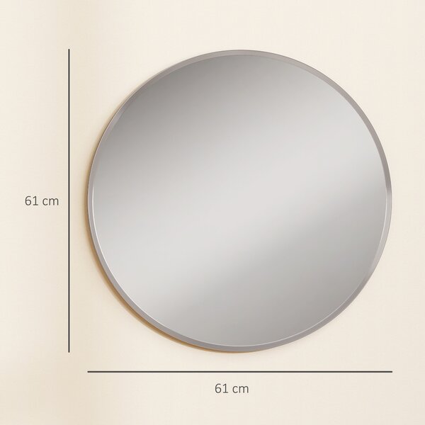 HOMCOM Specchio da parete moderno 61x61 cm, argento | Aosom Italy