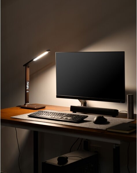 Immax 08975L- Lampada LED dimmergibile con ricarica wireless KINGFISHER LED/8,5W/230V marrone