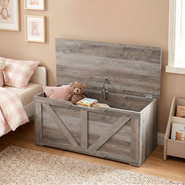 HOMCOM Panca contenitore con coperchio ribaltabile e cerniere di sicurezza, 80x40x45 cm, grigio | Aosom Italy