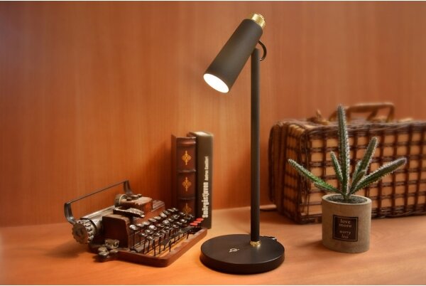 Immax 08991L- Lampada da tavolo LED dimmerabile con Qi di ricarica TIT LED/12W/230V nero
