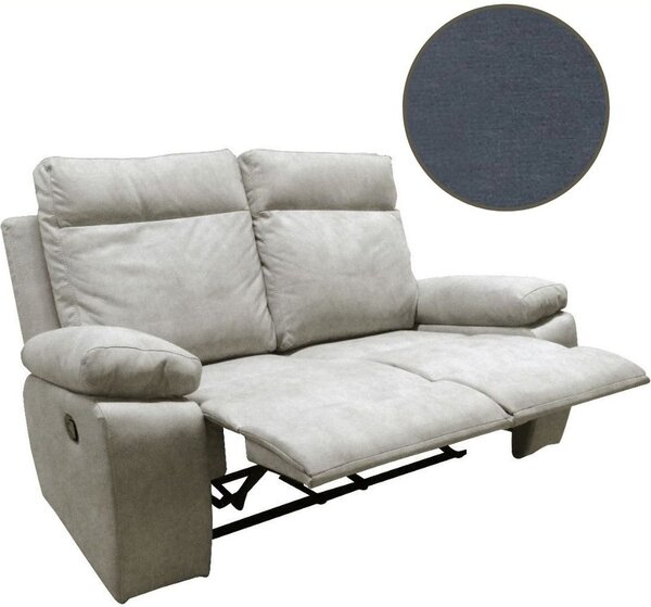 DecHome Divano Relax 2 Posti Moderno Schienale Reclinabile Poggiapiedi estraibile Meccanismo Manuale in Tessuto Dimensioni 173x93x105 cm colore Gri