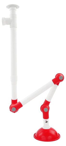 Cappa aspirante per laboratorio - Cappa aspirante - Montaggio a soffitto - Braccio girevole a 360° - Apertura di Ø 37,5 cm - Braccio regolabile 28–76–44 cm - Adatta per fumi di saldatura e vapori chimici - Colore: rosso