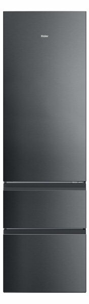 Haier Frigorifero Combinato 3 Porte Capacit 414 Litri Classe energetica A Raffreddamento Total No Frost colore Dark Inox - HTR3620ANMP 3D 60 Serie