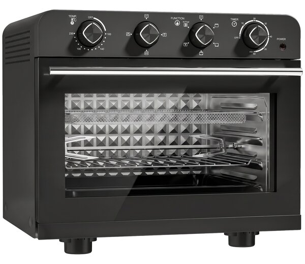 HOMCOM Forno friggitrice ad aria ventilato con girarrosto, timer e temperatura regolabile, 1800 W | Aosom Italy