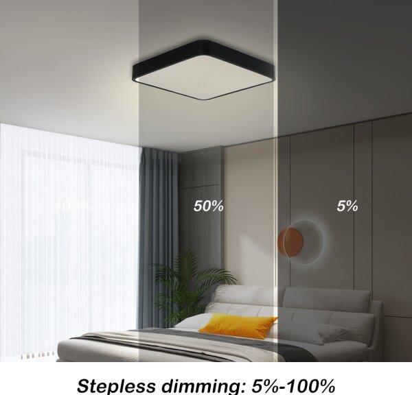 Brilagi - Lampada dimmerabile POOL SQUARE LED/36W/230V 3000-6000K 40x40 cm nera+DO
