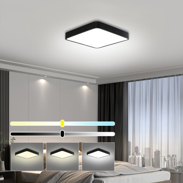 Brilagi - Plafoniera LED POOL SQUARE LED/36W/230V 40x40 cm nera