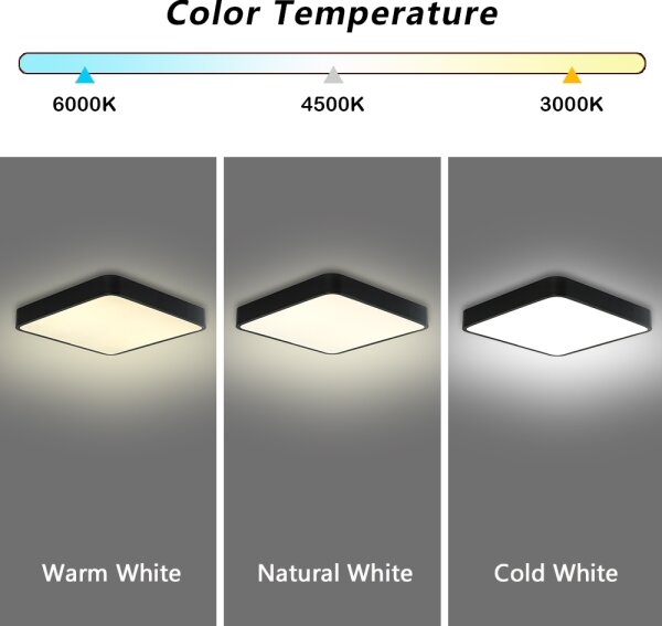 Brilagi - Plafoniera LED POOL SQUARE LED/36W/230V 40x40 cm nera