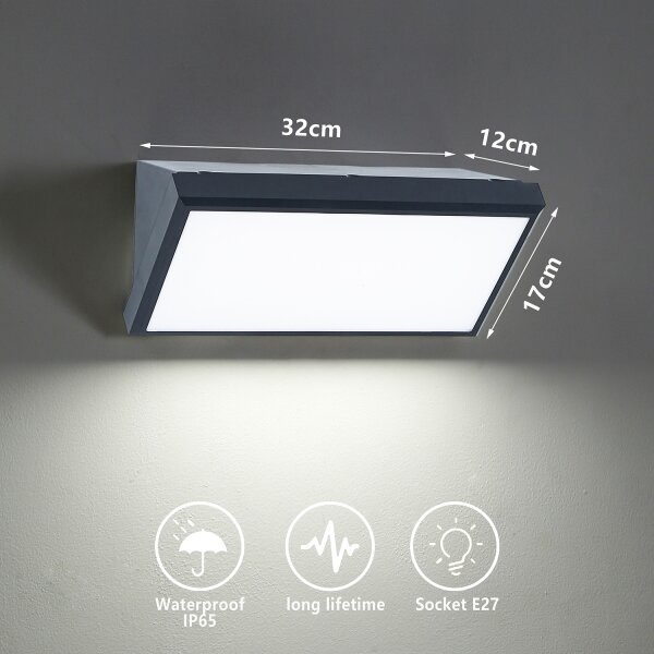 Brilagi - Applique da esterno TRIANGLE 1xE27/60W/230V antracite IP65
