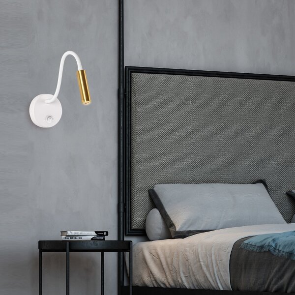 Brilagi - LED Lampada flessibile da muro MAYA LED/3W/230V 4000K bianco/oro