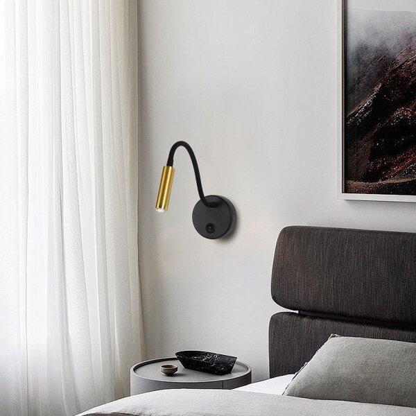 Brilagi -LED Lampada da parete flessibile dimmerabile MAYA 1xG9/4W/230V nero/oro