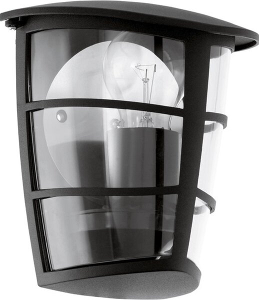 Applique Esterno Moderna Aloria Alluminio Nero 1 Luce E27