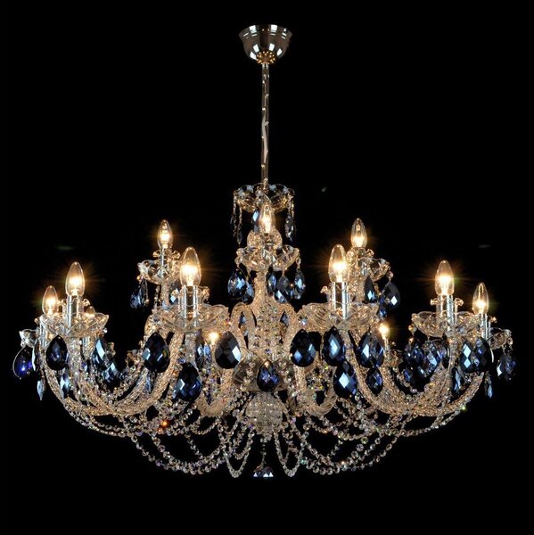 Wranovsky JWZ166182231 - Lampadario di cristallo a sospensione con catena OCEAN 18xE14/40W/230V