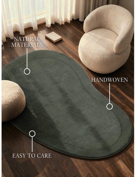 Tappeto verde scuro in misto lana tessuto a mano 125x200 cm Kari Organic – Villeroy&Boch