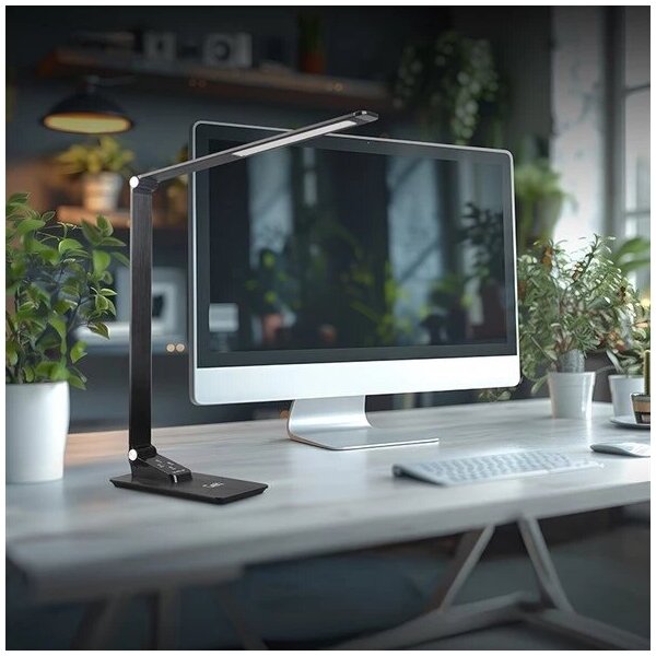 Lampada da tavolo LED dimmerabile USB 7W 230V 3000-5500K nera