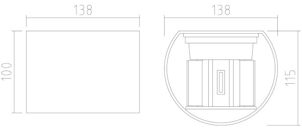 APLED - Applique a LED da esterno OVAL 2xLED/3W/230V IP65