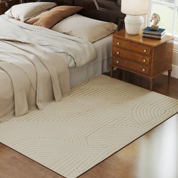 HOMCOM Tappeto Tessuto a Macchina, Versatile e Antiscivolo, 200x140x1,7 cm, Crema | Aosom Italy