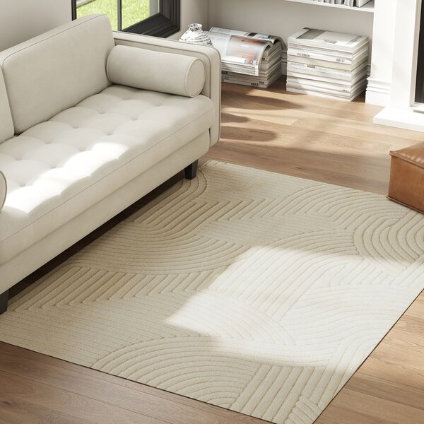 HOMCOM Tappeto Tessuto a Macchina, Versatile e Antiscivolo, 200x140x1,7 cm, Crema | Aosom Italy
