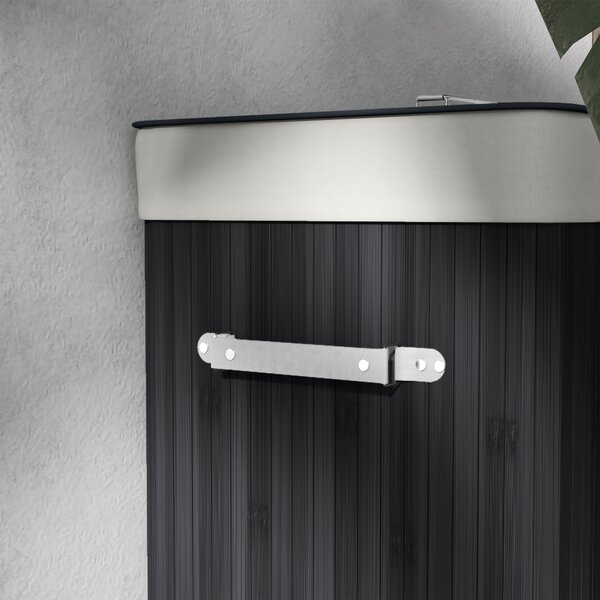 HOMCOM Cesto per biancheria, cassetta per biancheria, contenitore con coperchio, sacca in tela, bambù, pieghevole, 72 L, Nero 40 x 30 x 60 cm | Aosom Italy