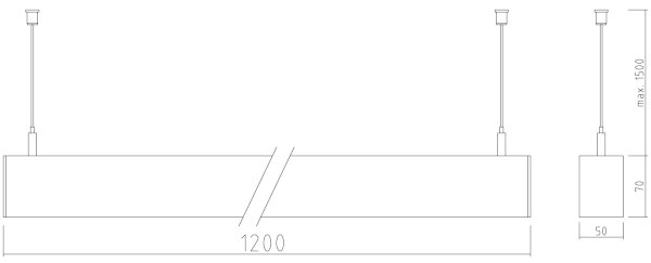 APLED - Lampadario LED su corda LOOK LED/46W/230V 4000K 120 cm argento