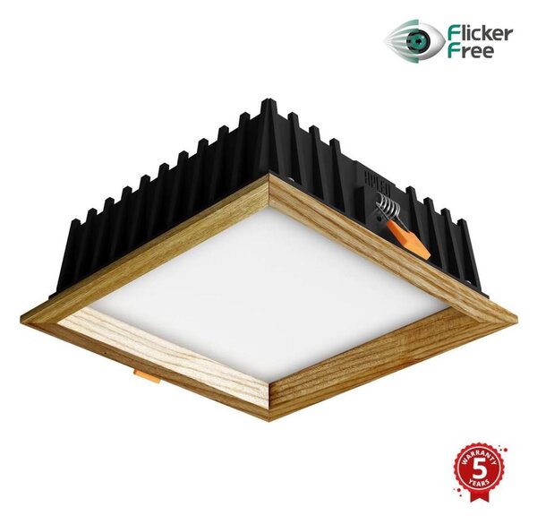 APLED - Lampada LED SQUARE WOODLINE LED/12W/230V 4000K 17x17 cm cenere legno solido