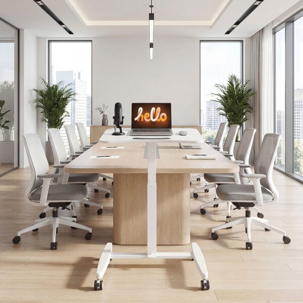 HOMCOM Scrivania Regolabile in Altezza, Piano Inclinabile, Ruote e Telaio in Acciaio, 60,5 x 52 x 75-114 cm, Bianco | Aosom Italy