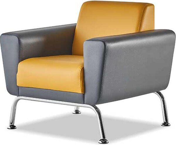 Set di mobili per sedersi poltrona in pelle grigio giallo acciaio inox poltrona moderna legno