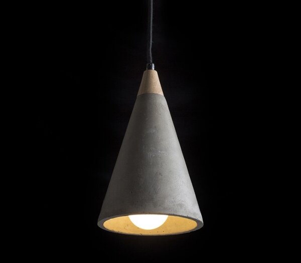 RED - Design Rendl - R12380 - Lampadario su corda HEIDI 1xE27/28W/230V cemento/legno