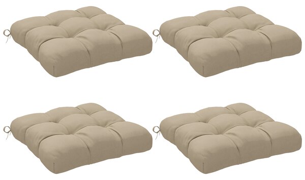 Outsunny Set di Cuscini per Sedie da Pranzo e Giardino Impermeabili e Anti-UV con 2 Laccetti di Fissaggio 48x48x10 cm Cachi | Aosom Italy