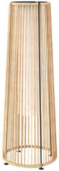 Outsunny Lampione Solare Esterno in Rattan Sintetico con Luci LED Accensione e Spegnimento Automatico Impermeabile Ø21,5x61 cm Naturale | Aosom Italy