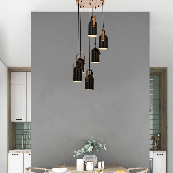 Lampada a sospensione Esra Avonni, dimmerabile, Nero, Soggiorno / Sala da pranzo, Metallo, Lampada a sospensione