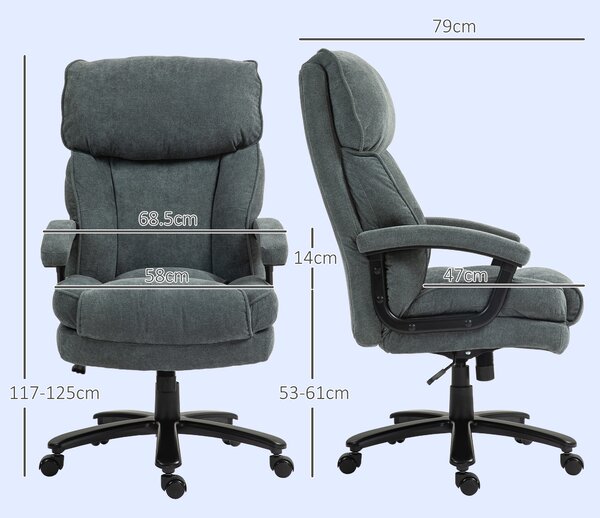 Poltrona da Ufficio con 7 Punti Massaggianti e Poggiapiedi, in Pelle PU e Acciaio, 67x79x111-121 cm, Nero| Aosom Italy