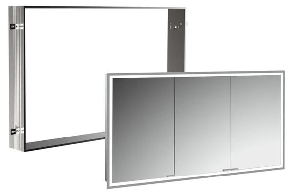 Specchio da bagno Kronenbach Cube 2.0, dimensioni 120 cm, con telaio integrato, 3 ante