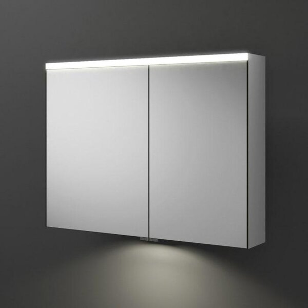 Armadietto specchio burgbad Iveo con illuminazione a LED e illuminazione a LED per il lavabo, 90,8 cm