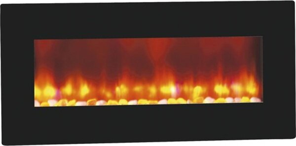 Casa Padrino Camino da parete a LED nero 98 x 45 cm - Camino da parete Elekro