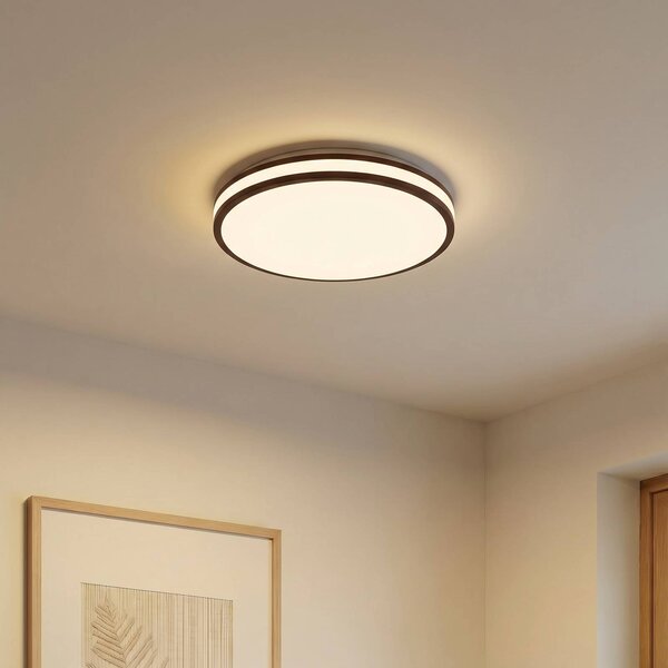 Plafoniera soffitto Emiva Lindby, Legno scuro, Soggiorno / Sala da pranzo, Legno, Moderno, Plafoniera