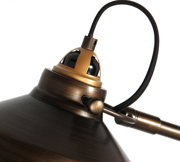 Mexlite Lampada da terra Nove, Bronzo / Ottone antico, Soggiorno / Sala da pranzo, Metallo, Industriale, Lampada da terra