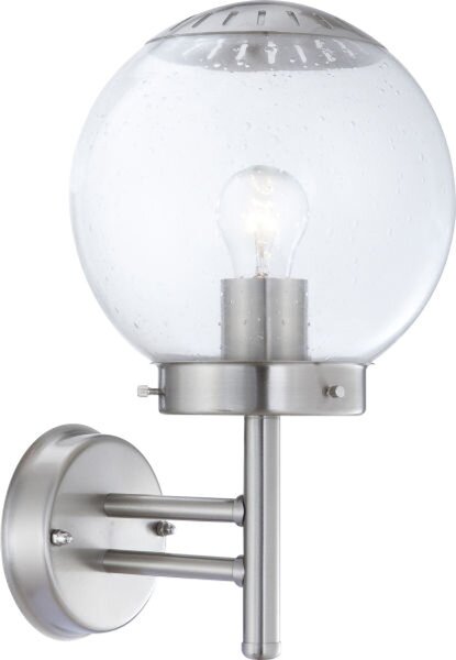 Globo Lighting Lampada da esterno in acciaio inossidabile, vetro trasparente, IP44, LxA: 200x330 mm, profondità: 220 mm, esclusa 1 lampadina E27 da 60 W 230 V