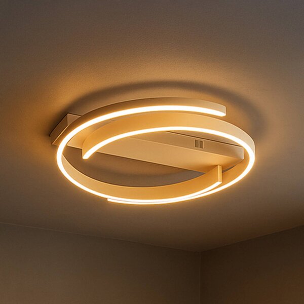 FISCHER & HONSEL Plafoniera soffitto CIRCLY, dimmerabile, Crema / Ambra, Soggiorno / Sala da pranzo, Metallo, Moderno, Plafoniera