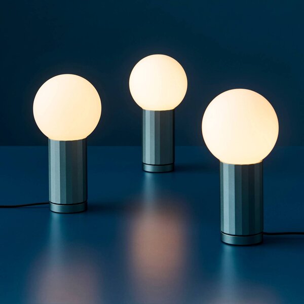 HAY Lampada da tavolo TURN ON, dimmerabile, Blu, Soggiorno / Sala da pranzo, Vetro, Moderno, Lampada da tavolo