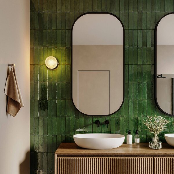 Wever & Ducré Lighting Applique da parete Hajo, dimmerabile, Nero, Bagno, Vetro, Moderno, Applique