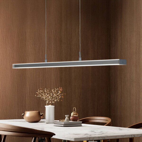 FISCHER & HONSEL Lampada a sospensione Valeno, dimmerabile, Alluminio / Grigio / Zincato, Soggiorno / Sala da pranzo, Metallo, Moderno, Lampada a sospensione